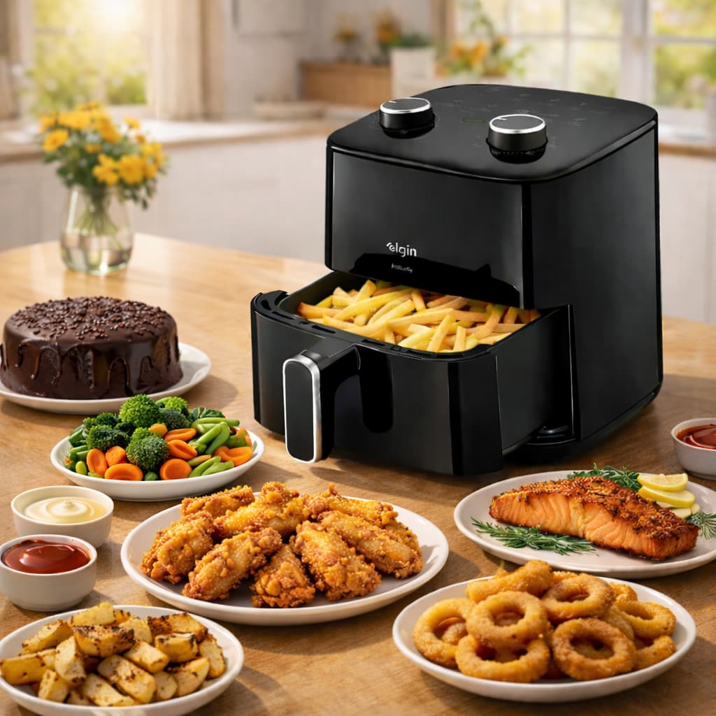 Air Fryer Pratica Limpa Fácil - Elgin - 3,7L Antiaderente Batata Frita Sem Óleo