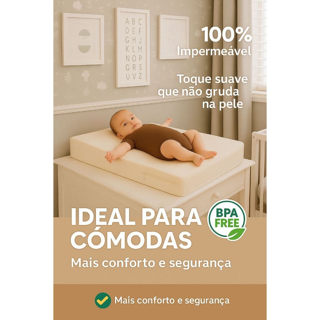 TROCADOR DE FRALDA PARA COMÔDA IMPERMEÁVEL LAVÁVEL PLUS