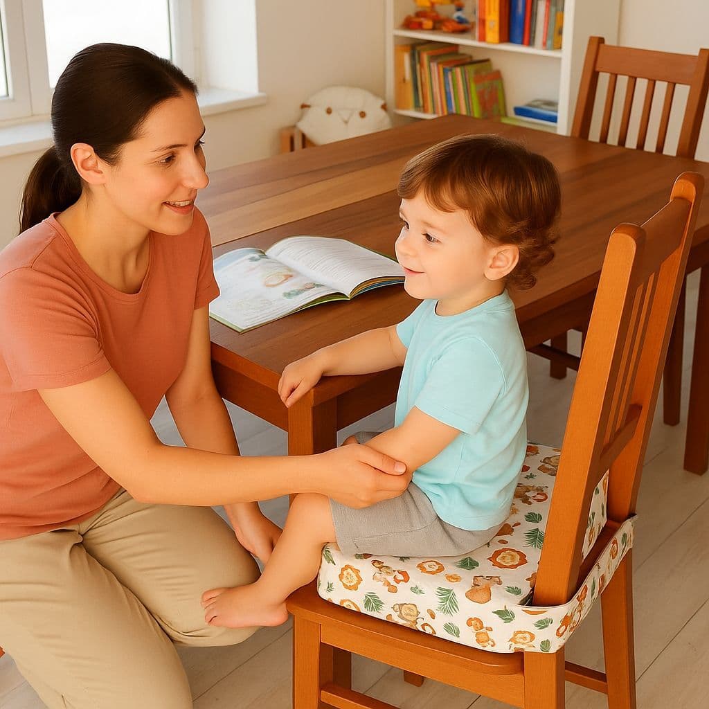 Almofada Assento de Elevação Infantil Impermeável Com Cinto E Ajuste