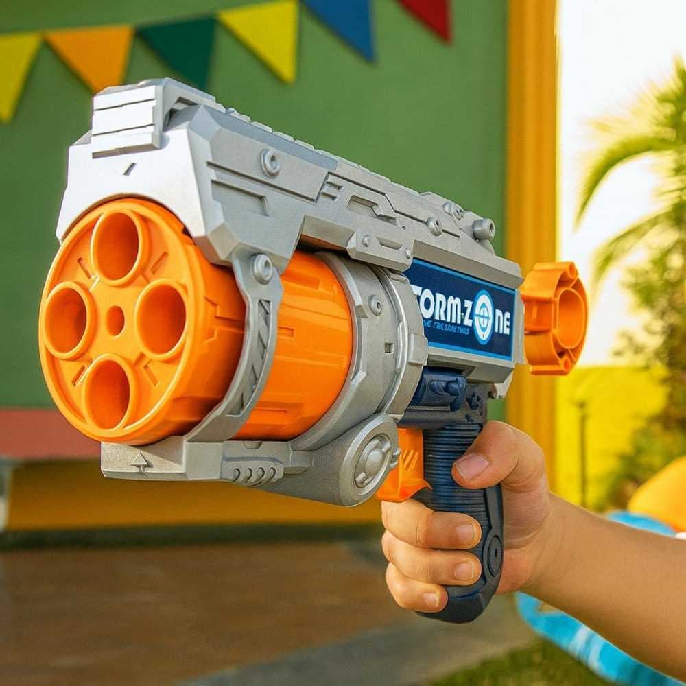 Arminha Pistola Lança Dardos Infantil Brinquedo Educativo com Alvos Kit 12 Peças