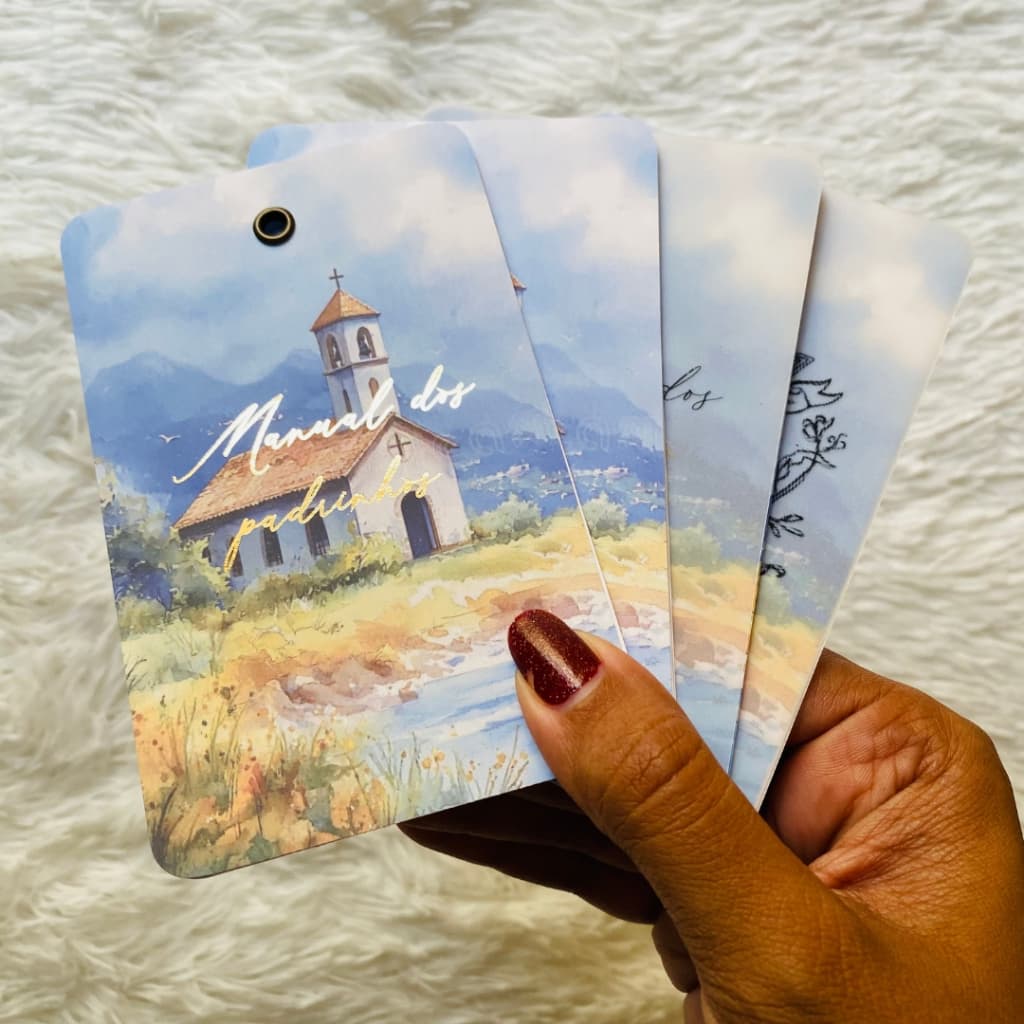 Manual de Padrinhos para Casamento Dourado - Retangular pontas arredondadas