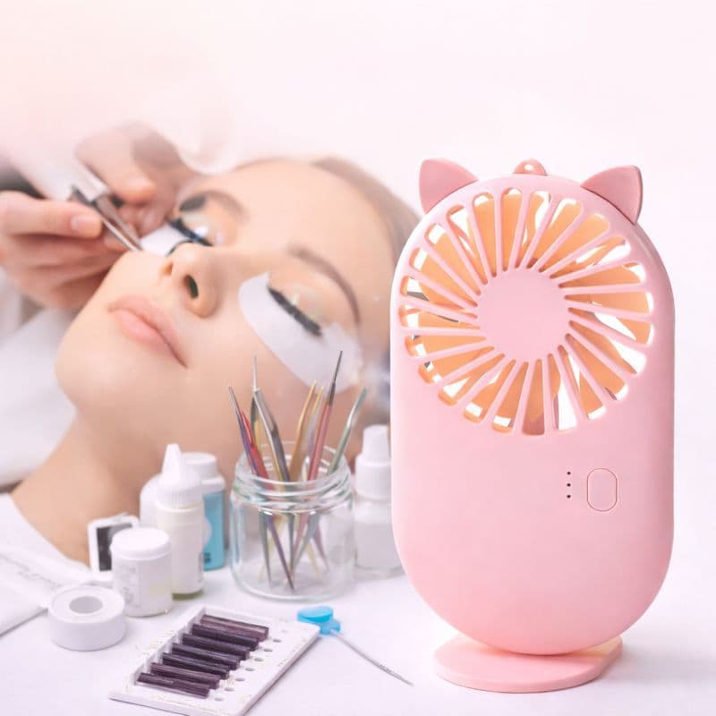 Mini Ventilador Portátil Mão/Mesa Recarregável USB 3 Níveis Vento Extensão de Cílios