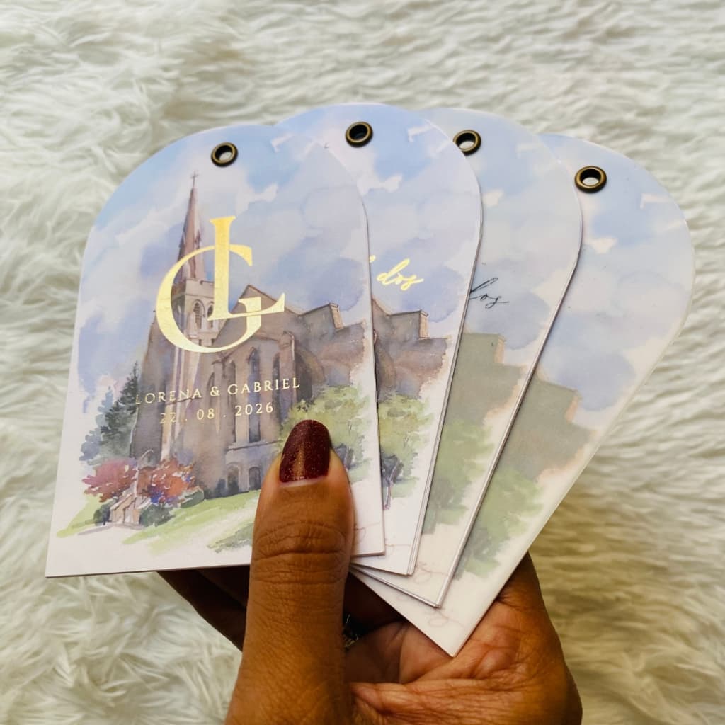 Manual de Padrinhos para casamento dourado - Superior Arredondado