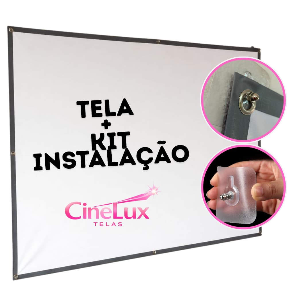 Tela Telão de Projeção Projetor Datashow 100 Polegadas Lona Matte White Premium Dobrável Portátil Área Externa Interna
