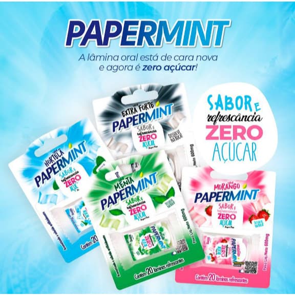 Kit Com 2 Lâmina Bucal Refrescante Para Sexo Oral PAPERMINT Zero Açúcar Sex Shop