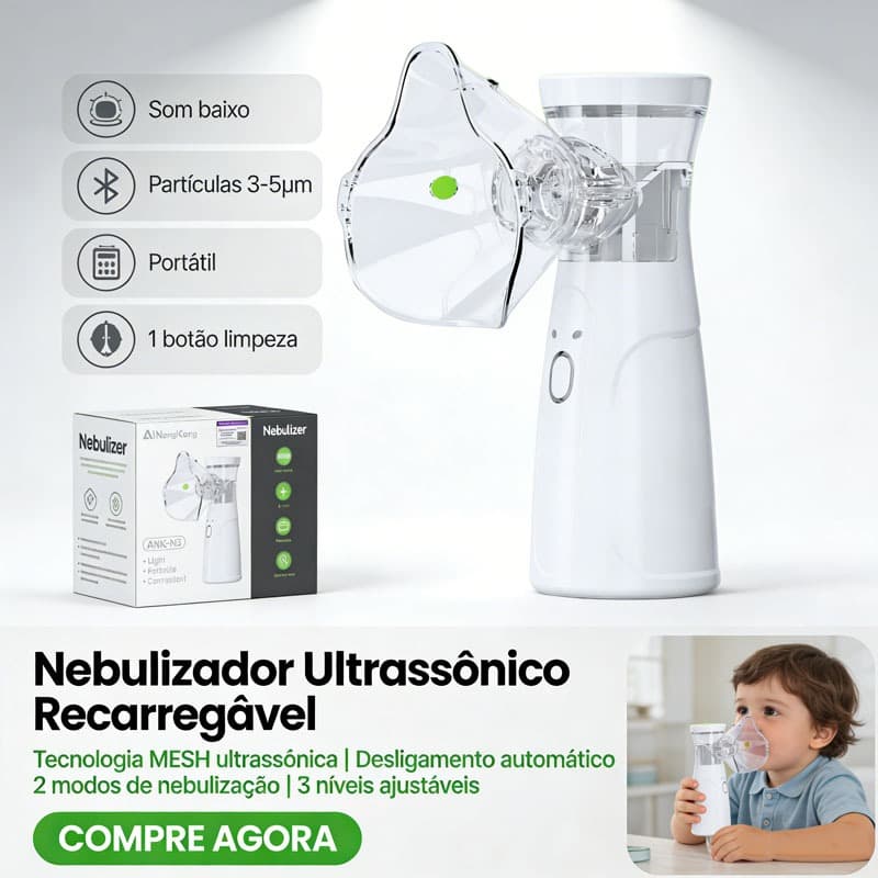 Máquina Nebulizadora Portátil Inalador Nebulizador Adulto Infantil Silencioso
