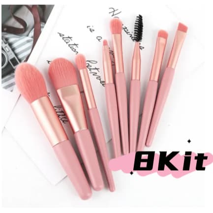 Mini Pincéis De Maquiagem Para Viagem De 8 Unidades , Conjunto Morandi Macaron Iniciantes , Portátil E Macio