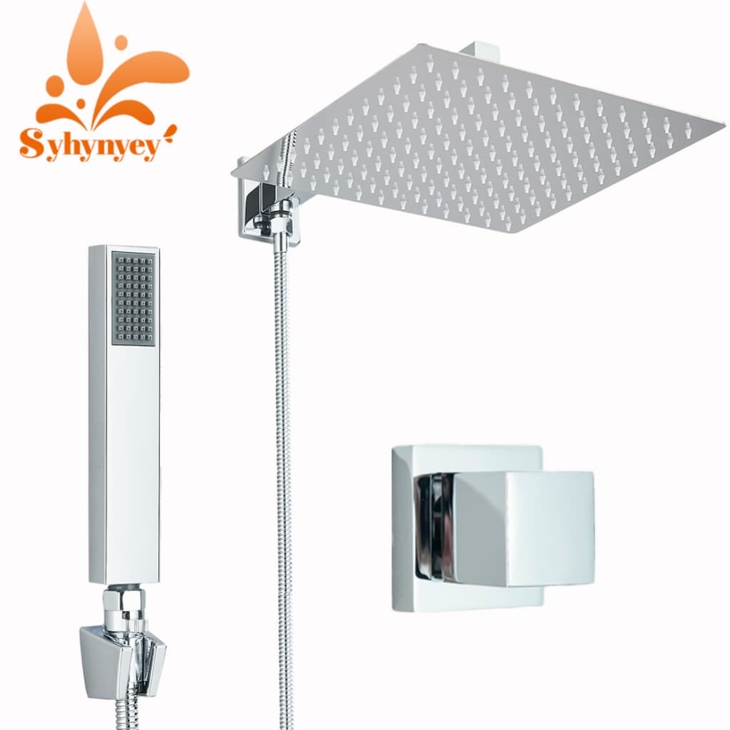 Ducha Inox Quadrada 30x30 Cm Com Desviador E Ducha De Mão Luxo E Desviador Kit completo 30*30cm