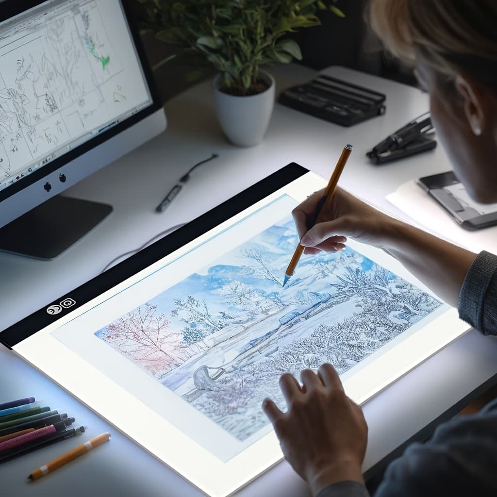 Mesa digitalizadora portátil A4/A5 com LED USB, adequada para cópia, pintura e prática de caligrafia