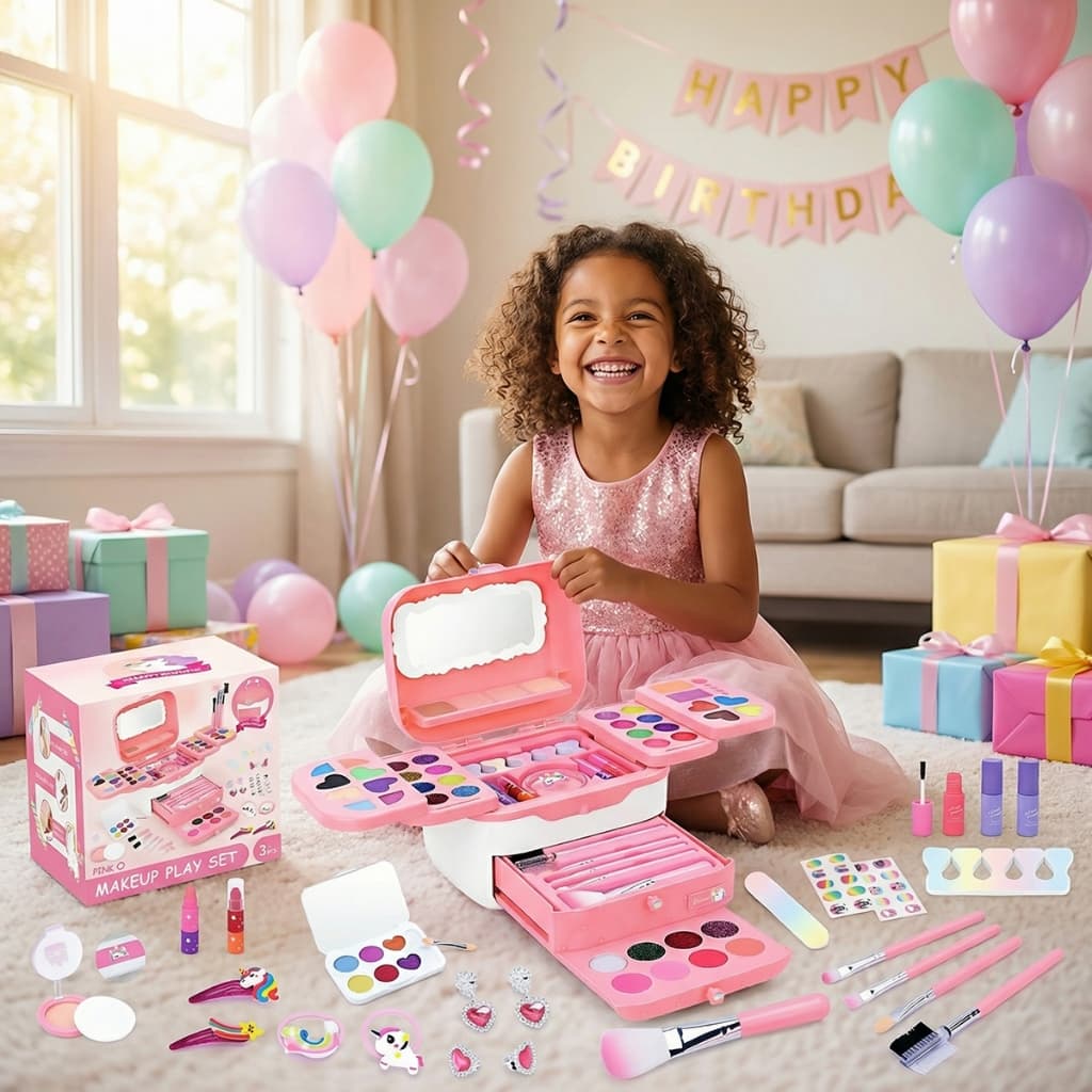 72 Peças Kit Infantil Criança De Maquiagem Com Maletinha Make Linda Completa