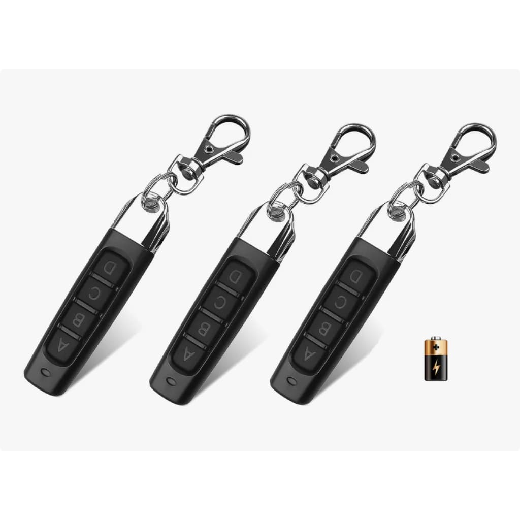 Kit 3 Controles De Portão Eletrônico Alarme Universal 433mhz Preto