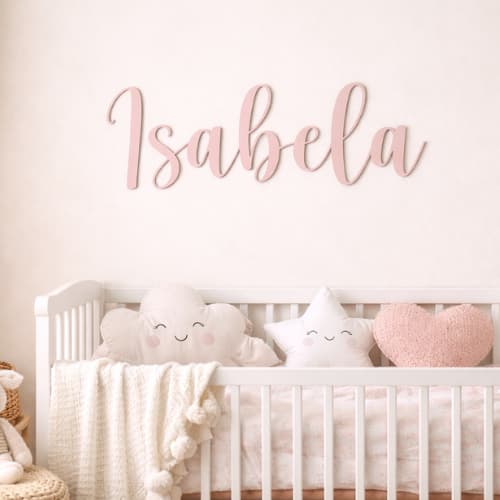 Nome Personalizado em MDF 3mm 60cm de Largura - Decoração Quarto de Bebê