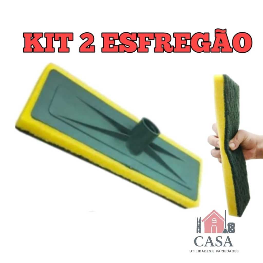 kit 2 Rodo abrasivo lava azulejo esponja piso casa esfregao  limpeza pesadarodo esfregões limpa chão manual