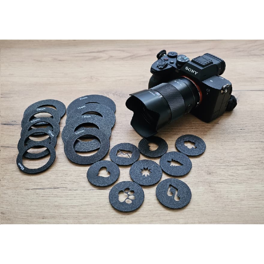 Filtro com Efeito Bokeh Criativo + Adaptador Universal para Câmeras Fotográficas