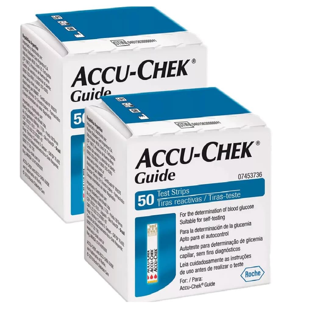 100 TIRAS ACCU-CHEK GUIDE (2 CX C/ 50UN)
