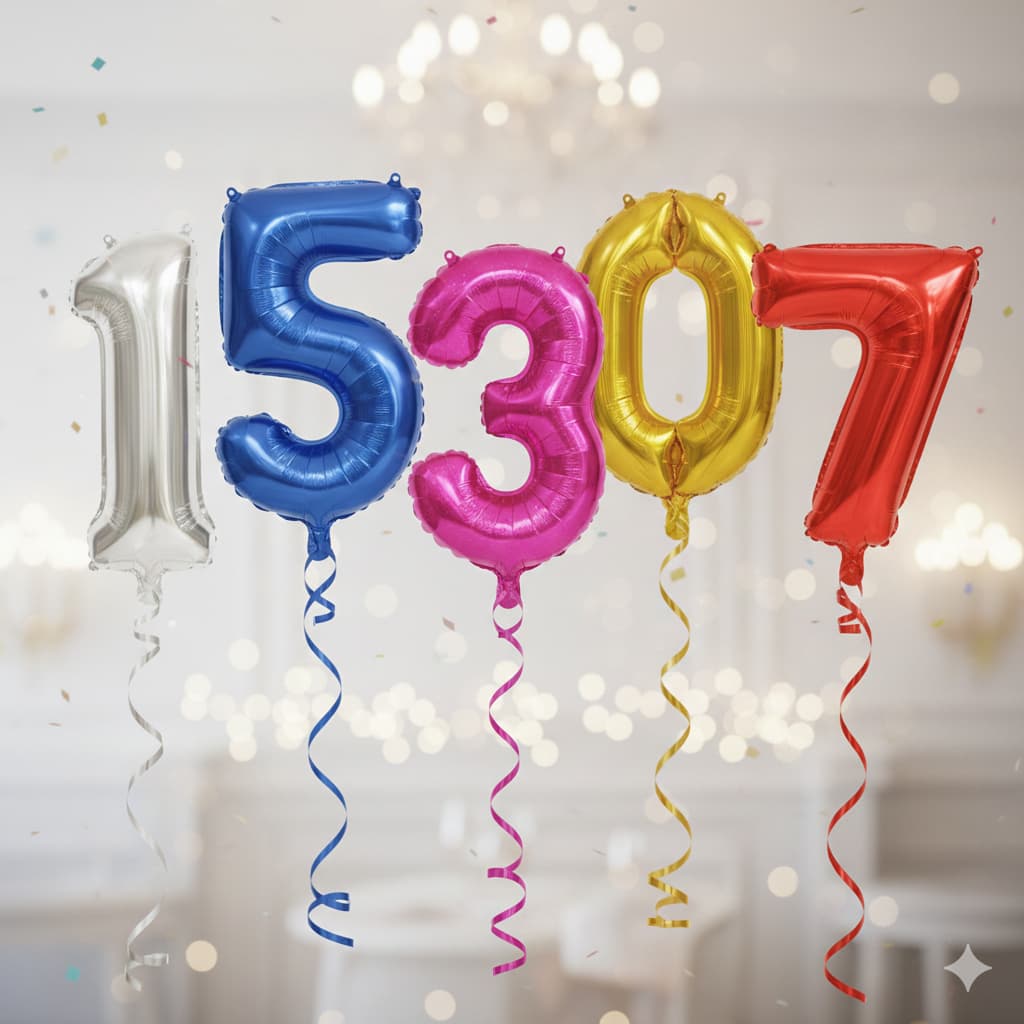 Balão de Número Metalizado - 40cm - Aniversário Festa Evento