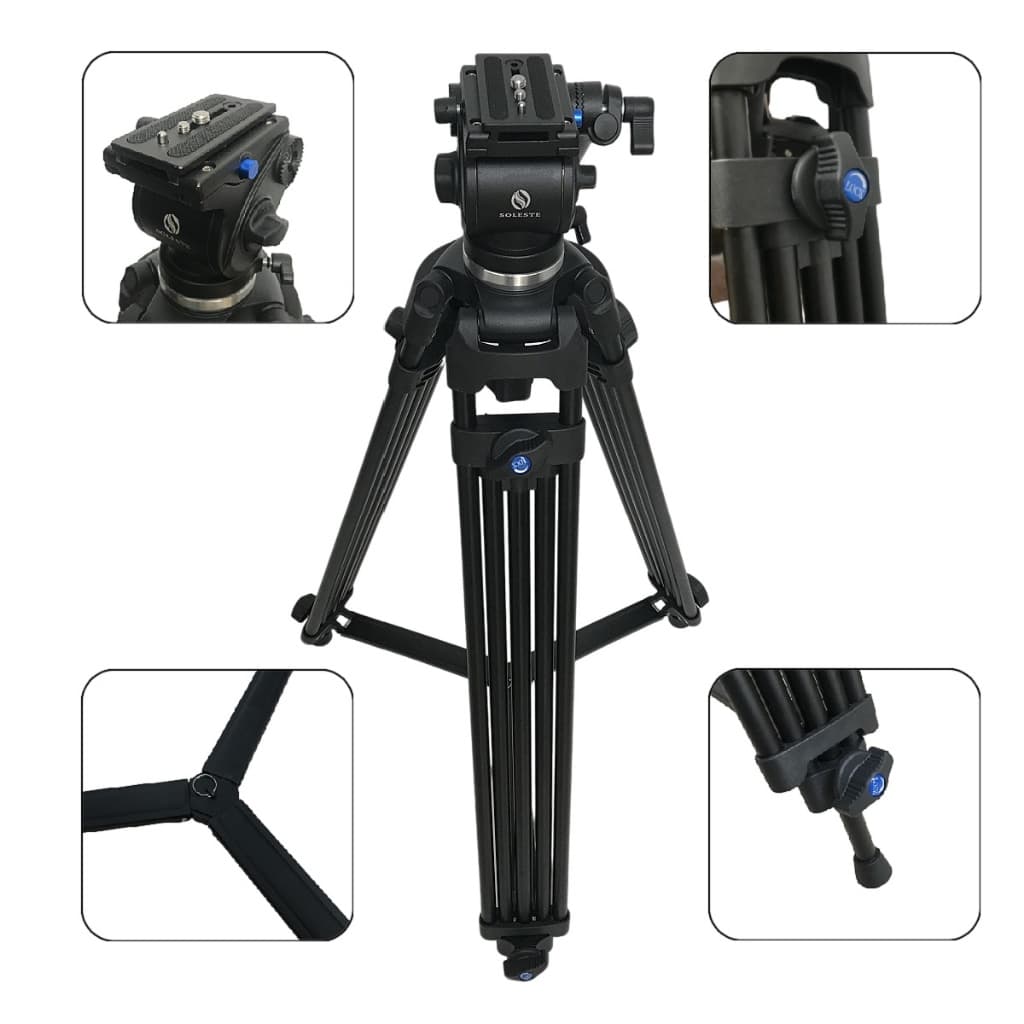 Tripé Profissional JW - 1850DY d Com Cabeça Hidráulica Para 5kg Top