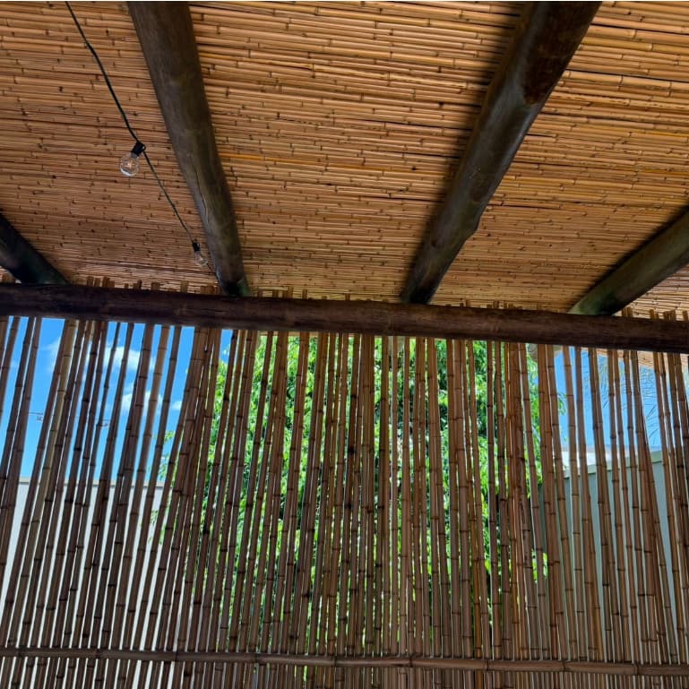 5 Pçs Esteira de Bambu ROLIÇO Forro De Bambu Para Pergolados, Área Gourmet 1,0x1,0 PPF1x1