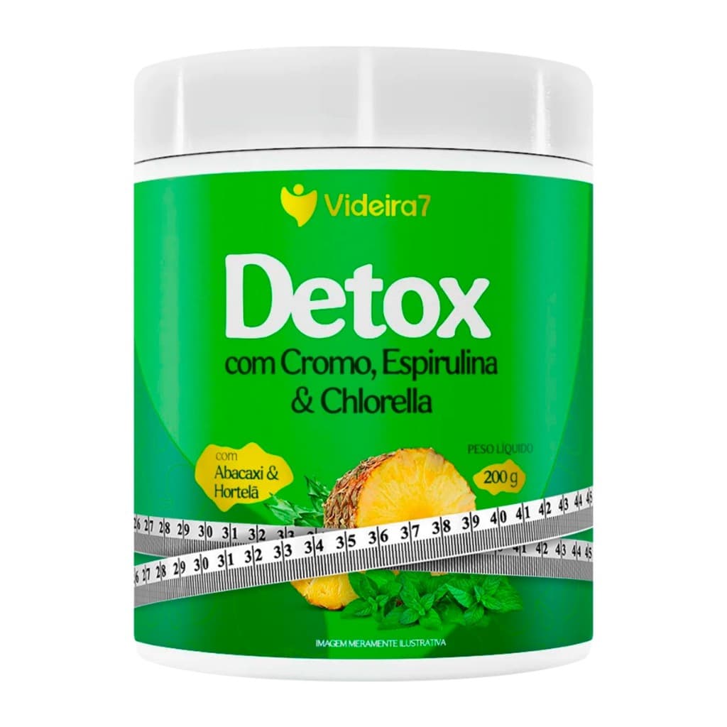 Detox em Pó , Espirulina E Clorella, Cromo, Cha Verde- 200g