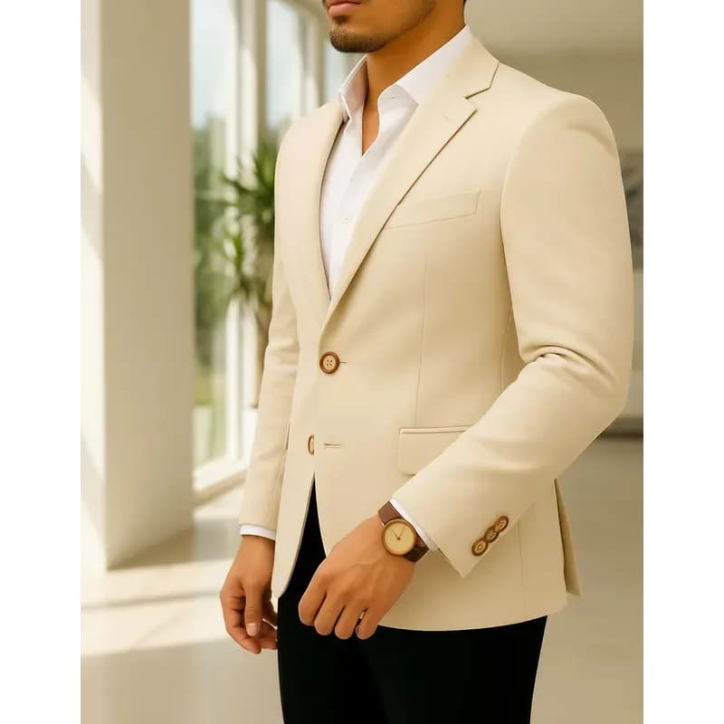 Blazer Masculino Linho 2 Botões Slim Alfaiataria Premium