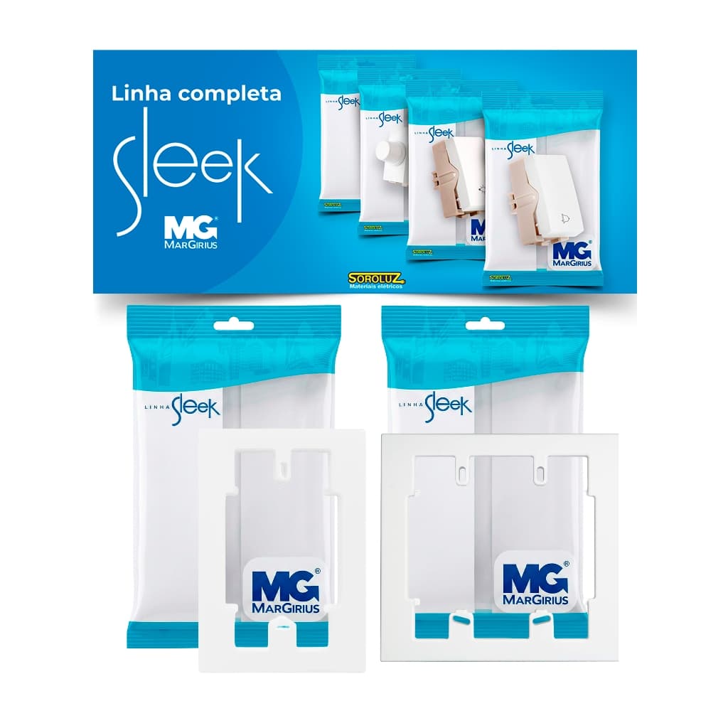 Prolongador para caixa 4x2 e 4x4 SLEEK branco - MARGIRIUS