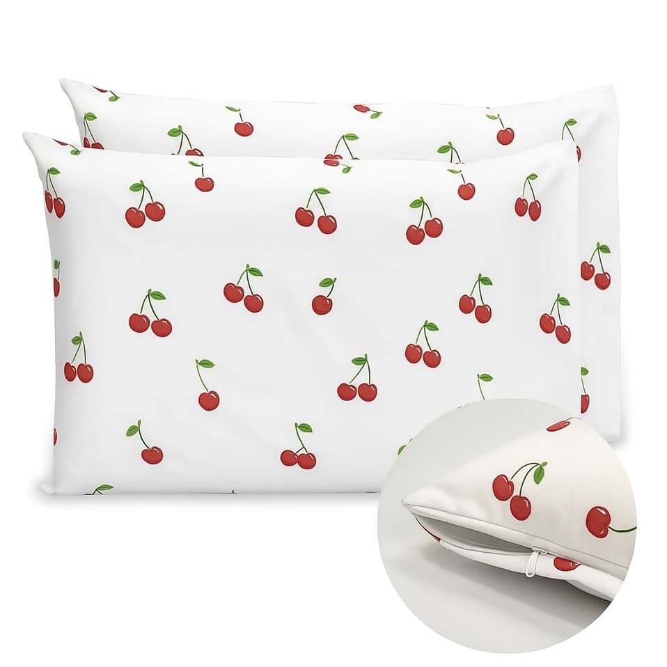 Par De Fronha C/ Zíper Algodão Kit 2 Peças 70x50 Estampado Percal 180 Fios