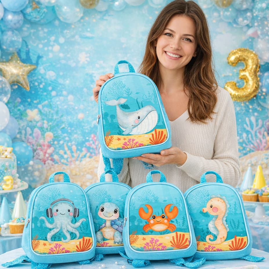 Mochila Fundo do Mar Infantil Aniversário Lembrancinha Decoração *SEM PERSONALIZAR* 10/20/30 unidades