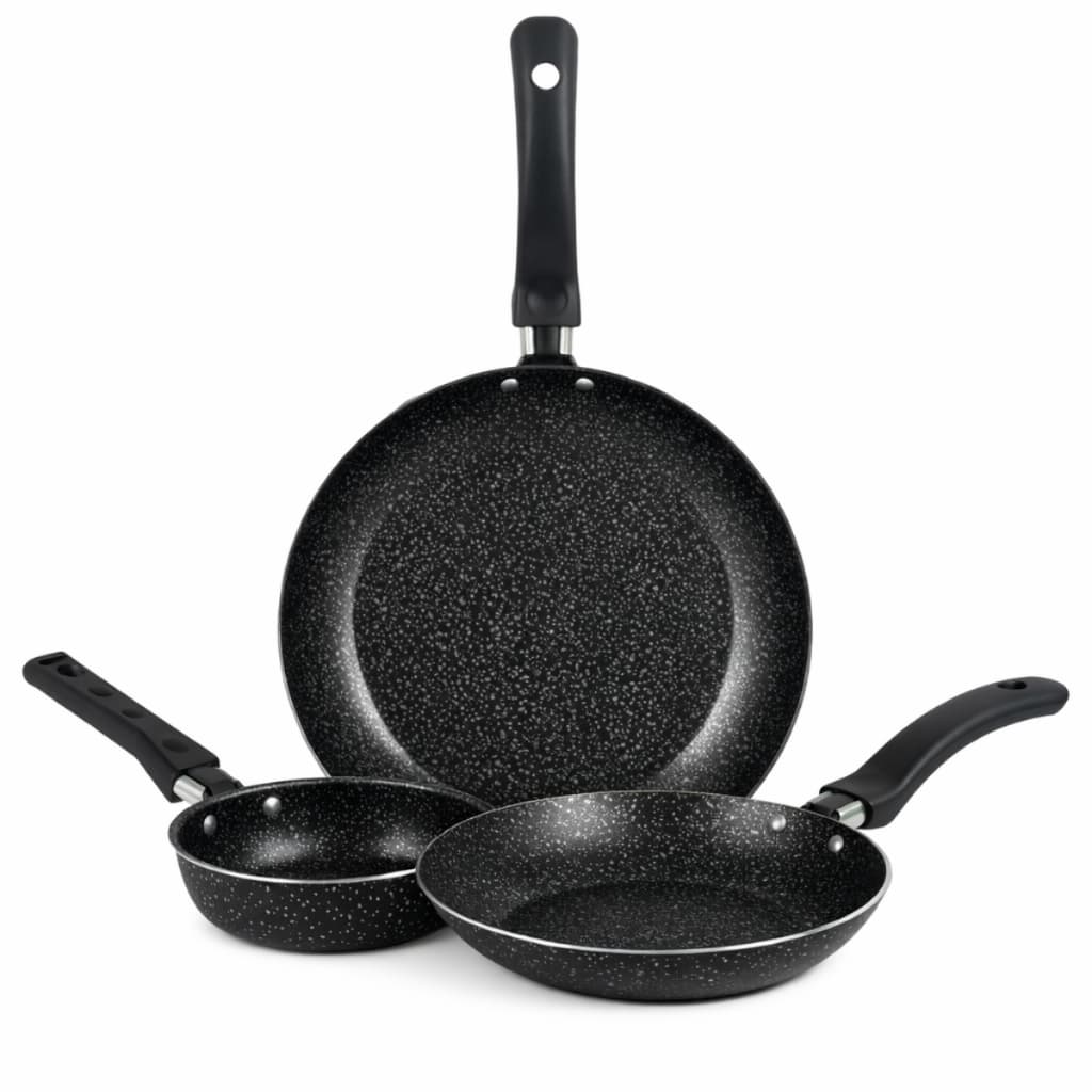 Jogo De Frigideiras Francesas 3 Peças 14 18 24Cm Preto Nacional