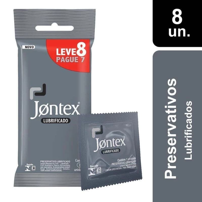Preservativo Jontex Lubrificado Leve 8 Pague 7 unidades