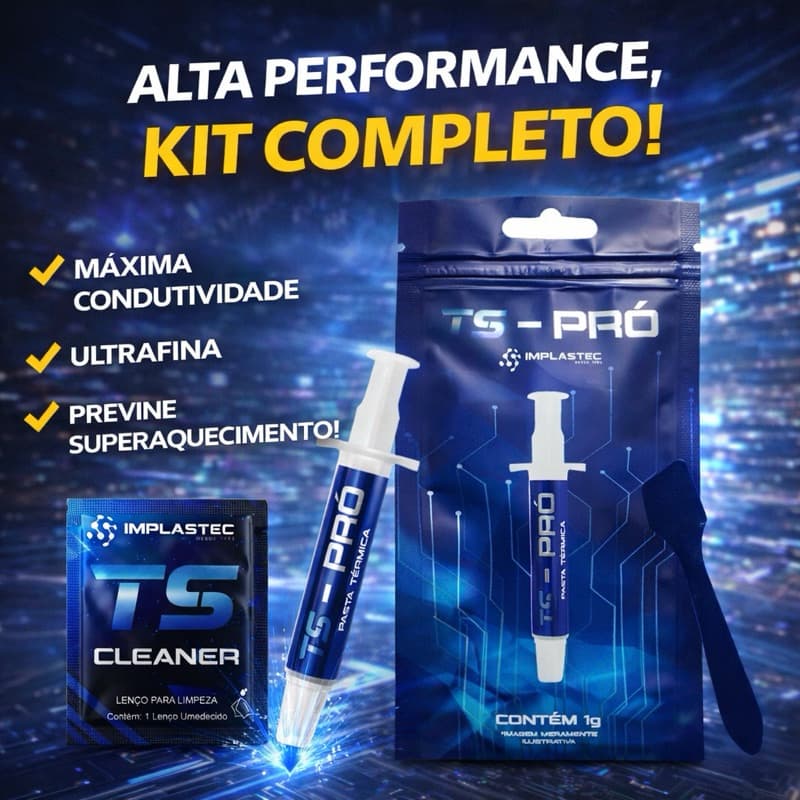 1 UN Pasta Térmica Ts-Pro Implastec 4g Condutividade Térmica 6.2w/m.k Pc Processador PS3 PS4 Xbox