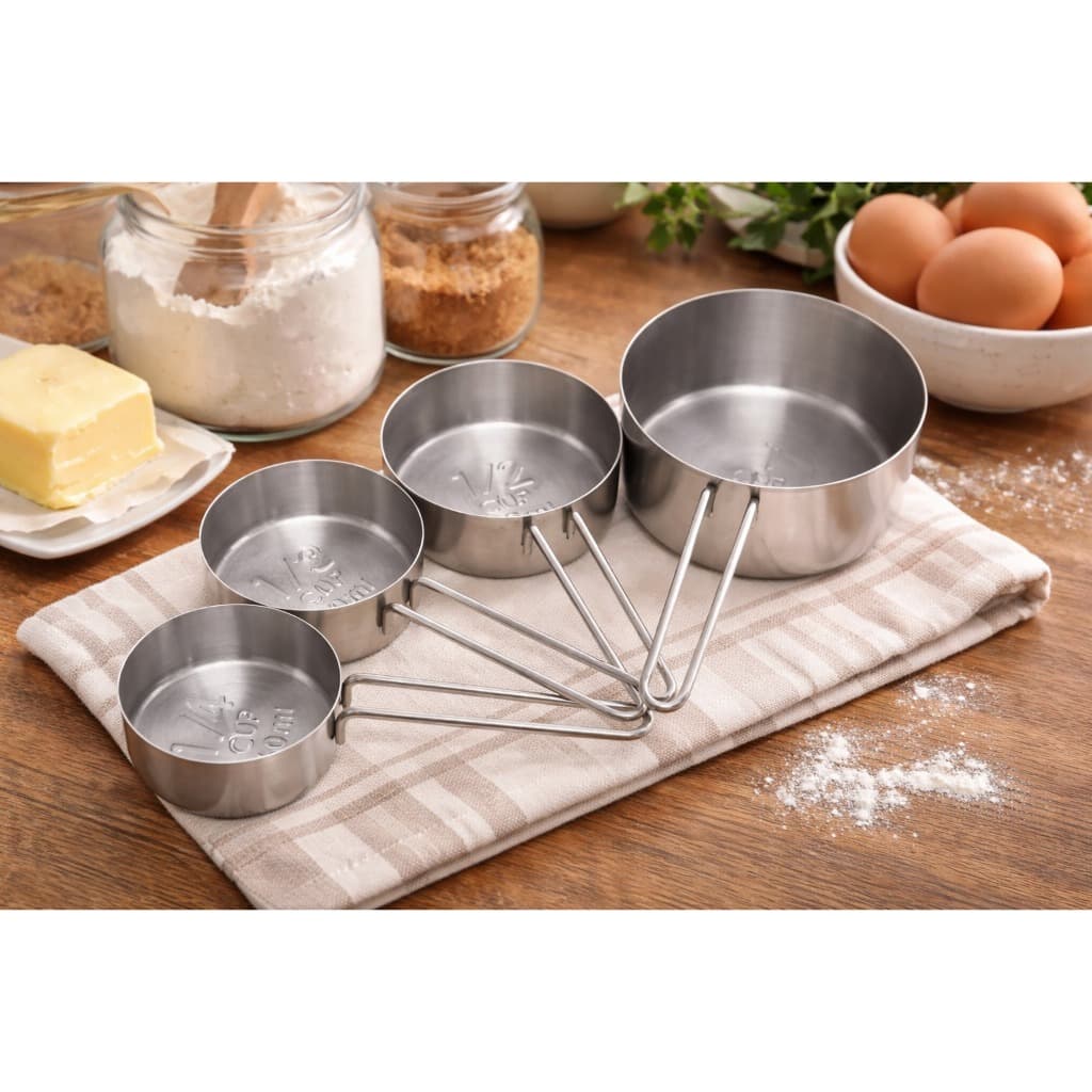 Conjunto de Xícaras Medidoras em Inox 4 Peças - Mimo Style