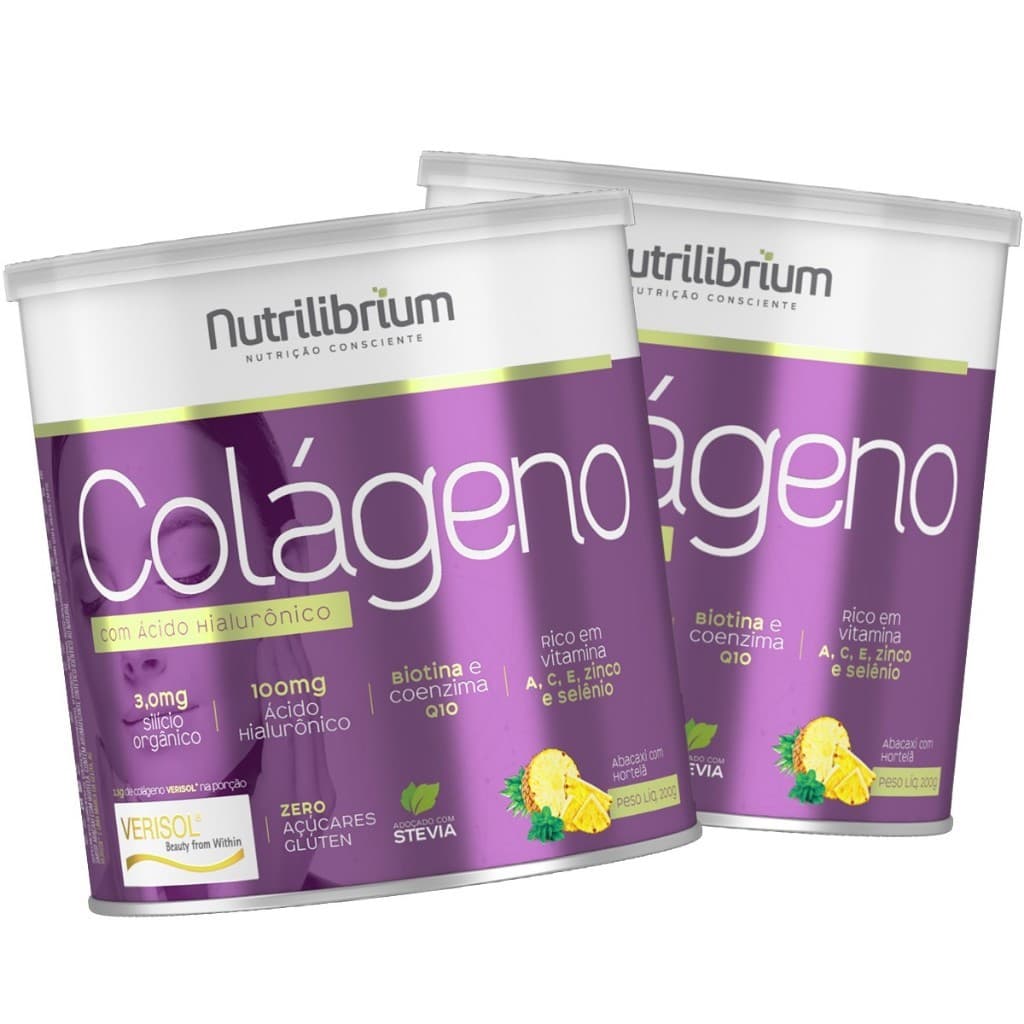 Kit 2x Colágeno Verisol Com Ácido Hialurônico 200g Nutrilibrium