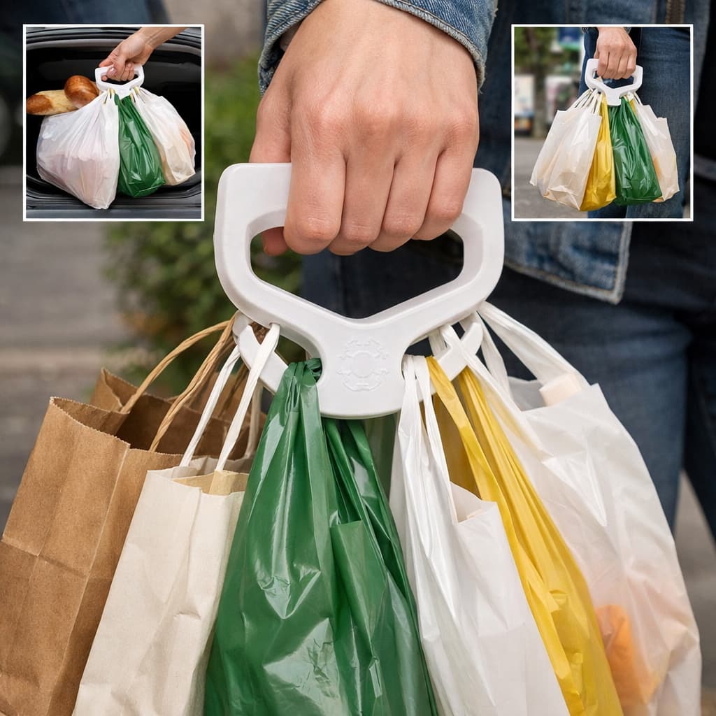 Suporte Gancho Para Sacolas Alça Pegador Ergonômico Não Machuca a Mão