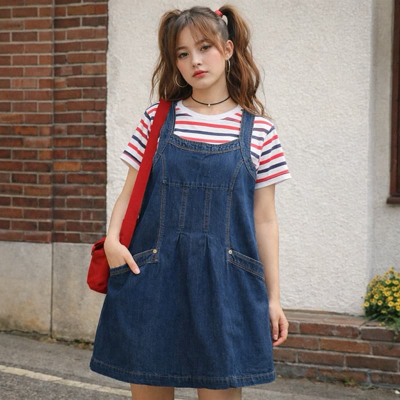 Salopete Feminina Jeans Encorpado Curta Estilo Jardineira Anos 80 90