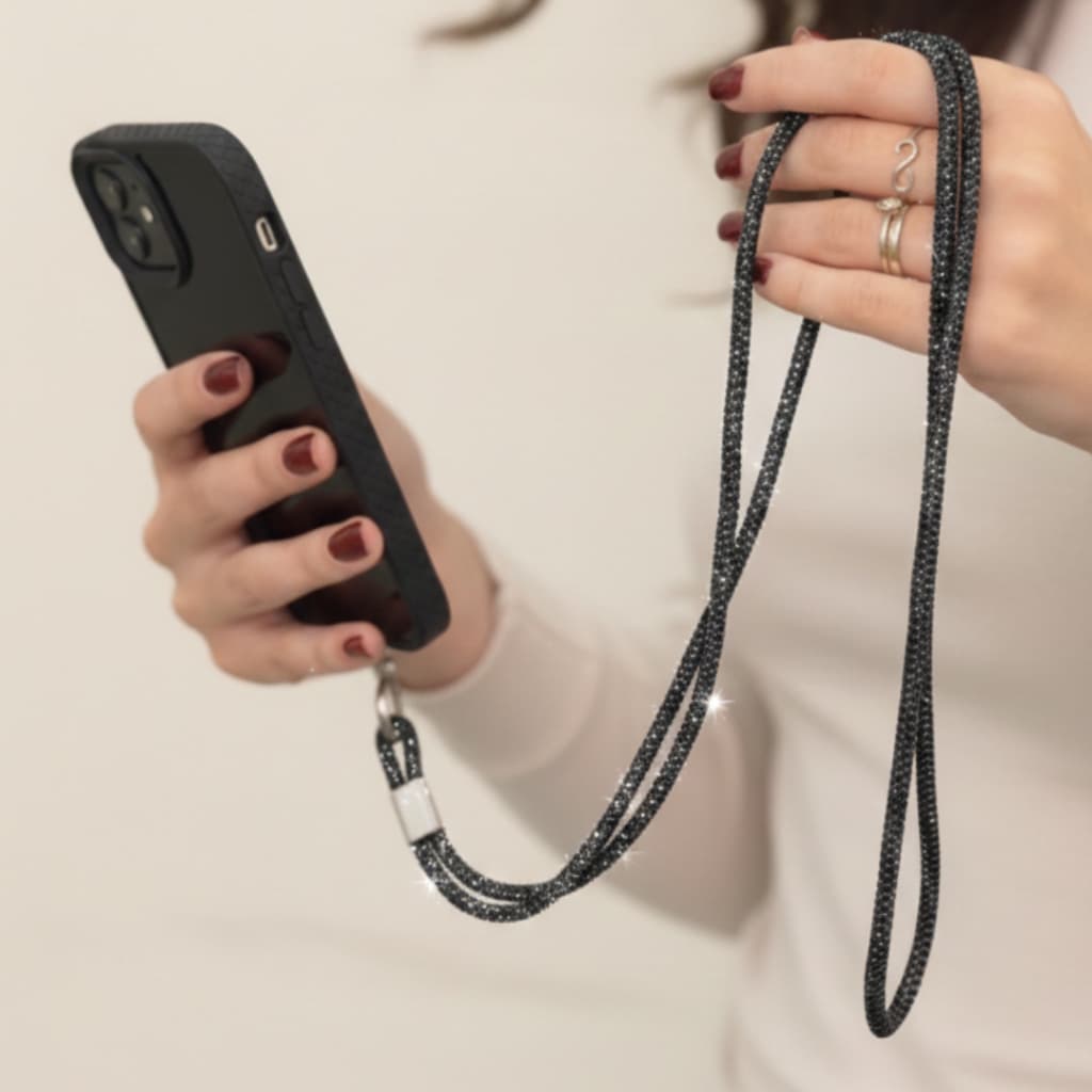 Cordão Para Celular Feminino Colar Pescoço Strass Brilho Moda Dia A Dia Elegante Alça Transversal