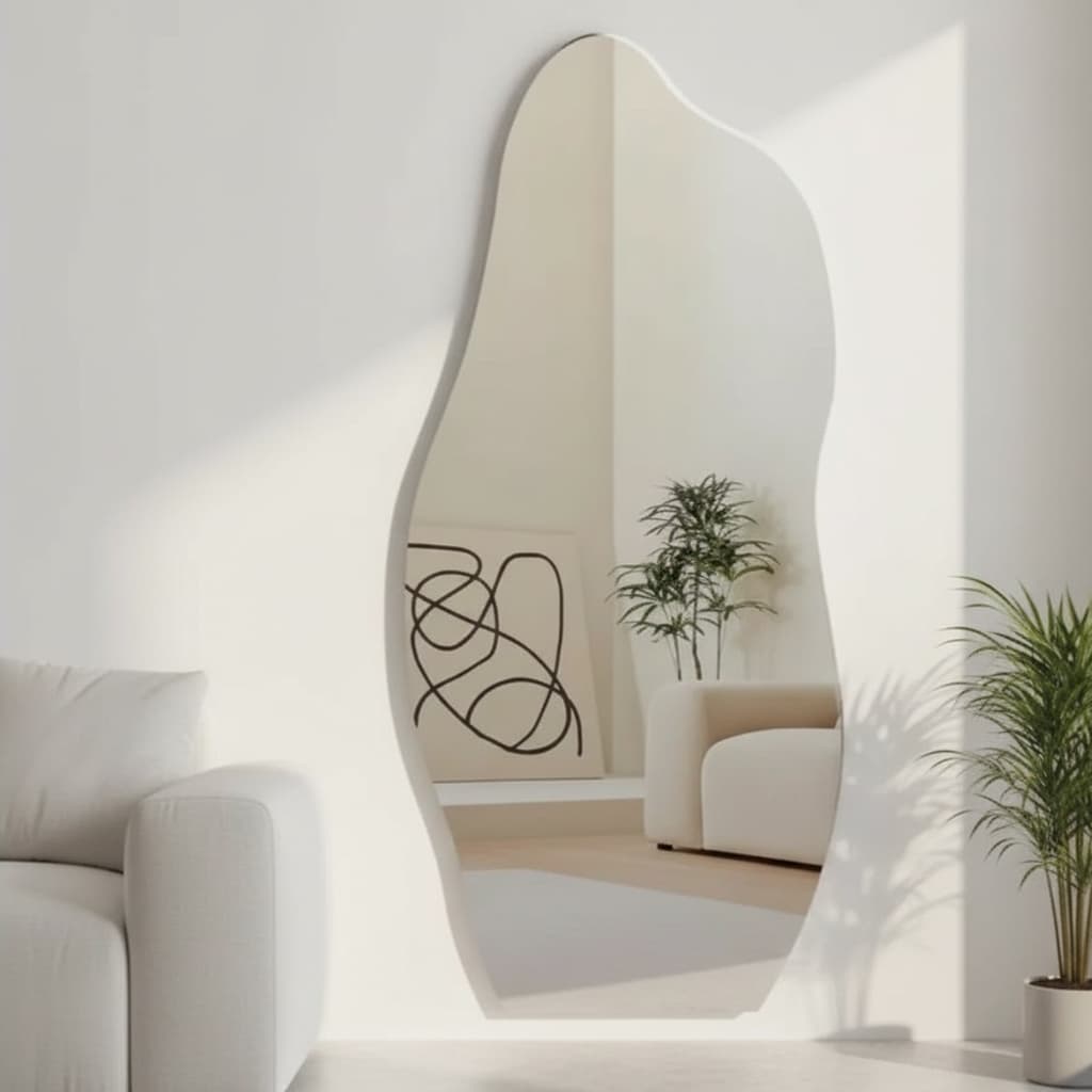 Espelho Orgânico Flame 120x50 Lapidado Corpo Inteiro Belo C/ Fita Dupla Face