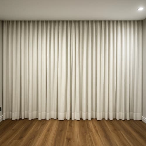 Cortina Trilho Suíço Duplo Voil Linho + Forro Blackout 6,00 x 2,30/2,40/2,50/2,60/2,70/2,80 Alto Padrão