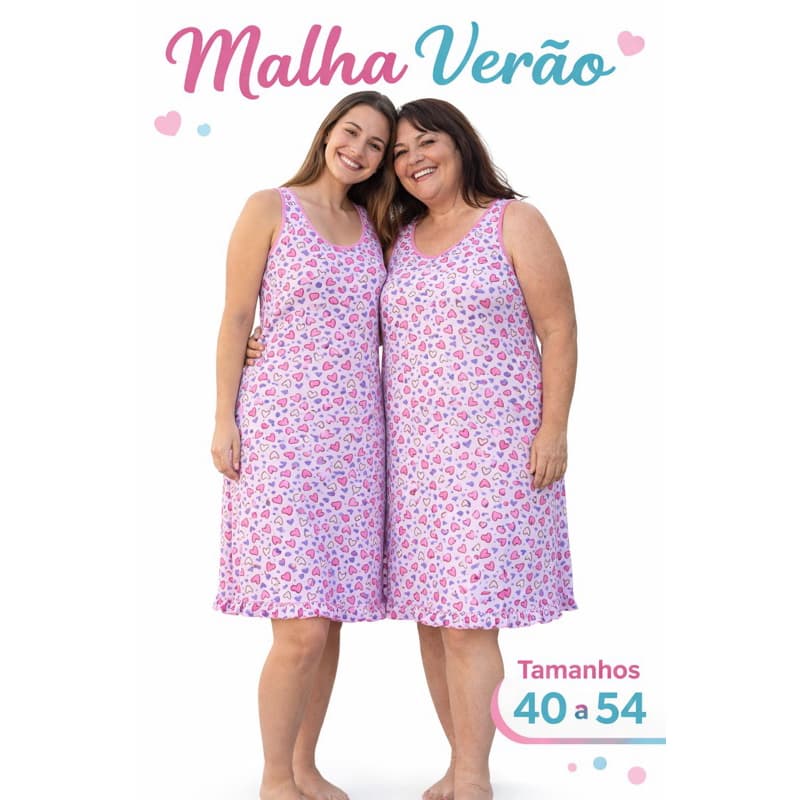 Camisola Plus Size Feminina TAM 40 a 54 Pijama Senhora Tamanho  GG EG G1 G2 G3