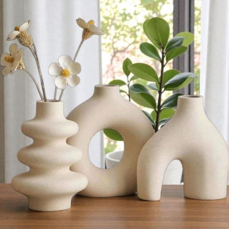 Kit 03 Vasos Orgânicos Minimalistas Moderno Boho