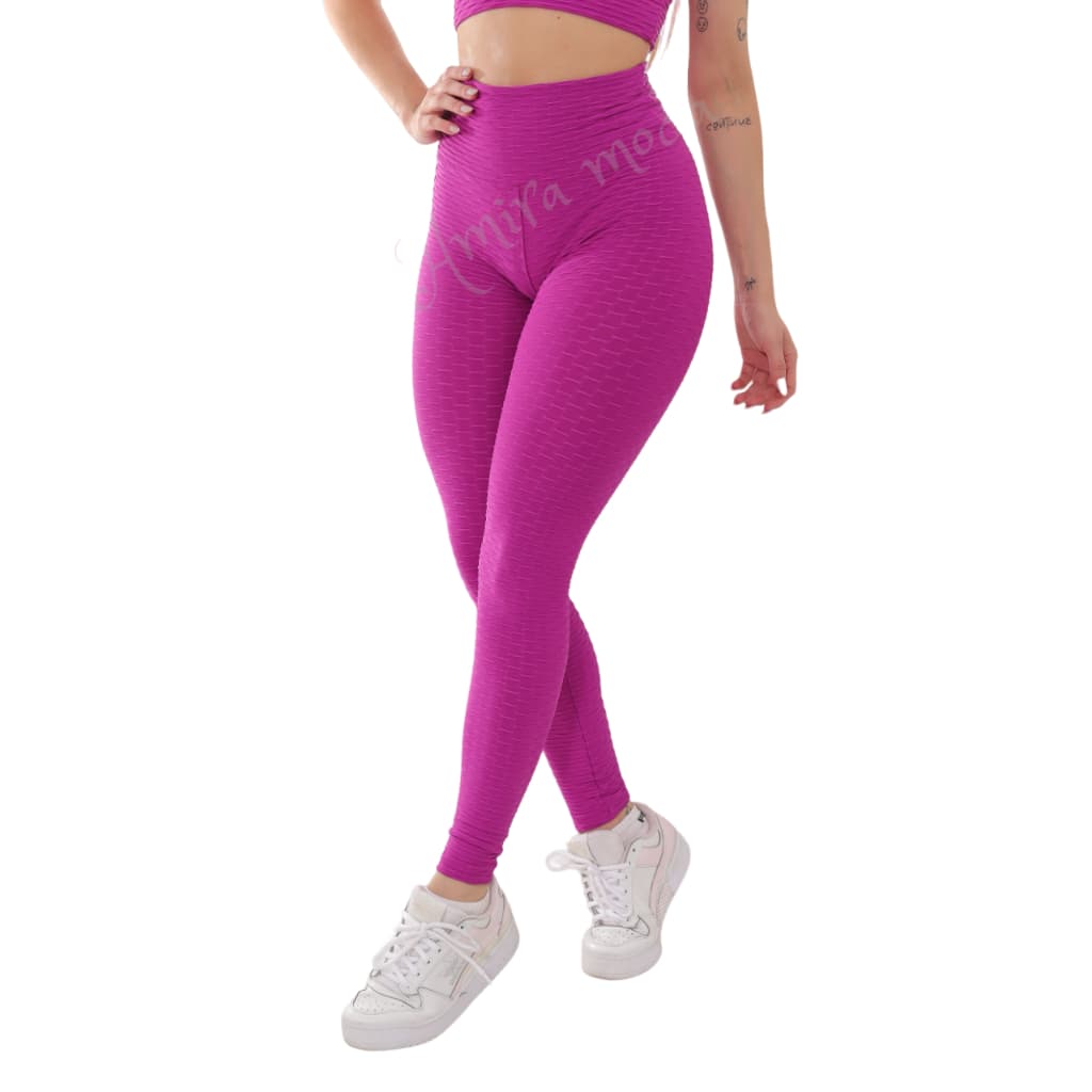 Calça Legging Bolha Suplex Cós Alto cintura alta  Fitness Academia textura Flocada alta qualidade