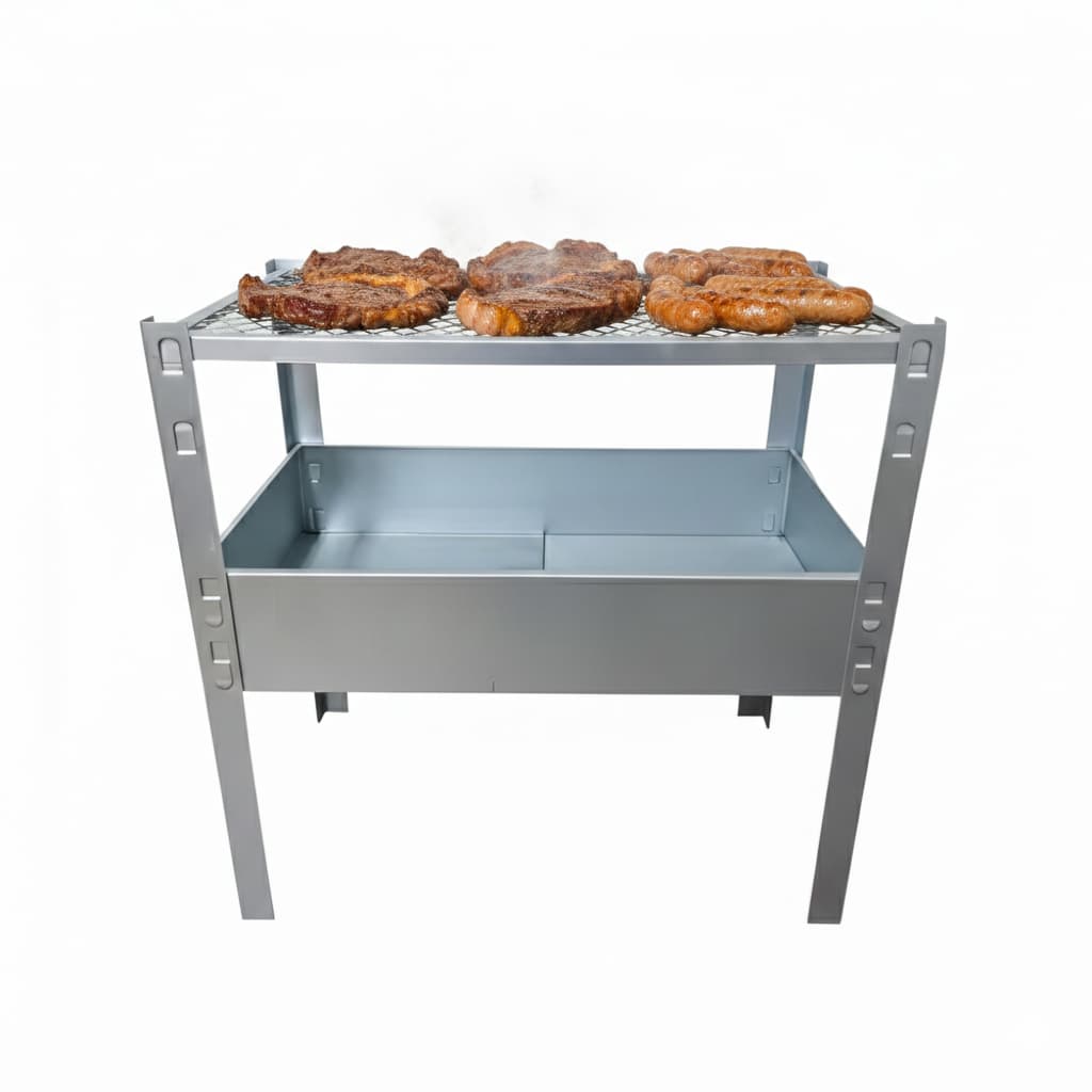 Churrasqueira Grill Portátil Desmontável Carvão Grelha Ajustável