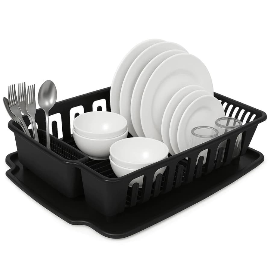 Escorredor de Louça 14 Pratos Com Porta Copos Talheres e Bandeja