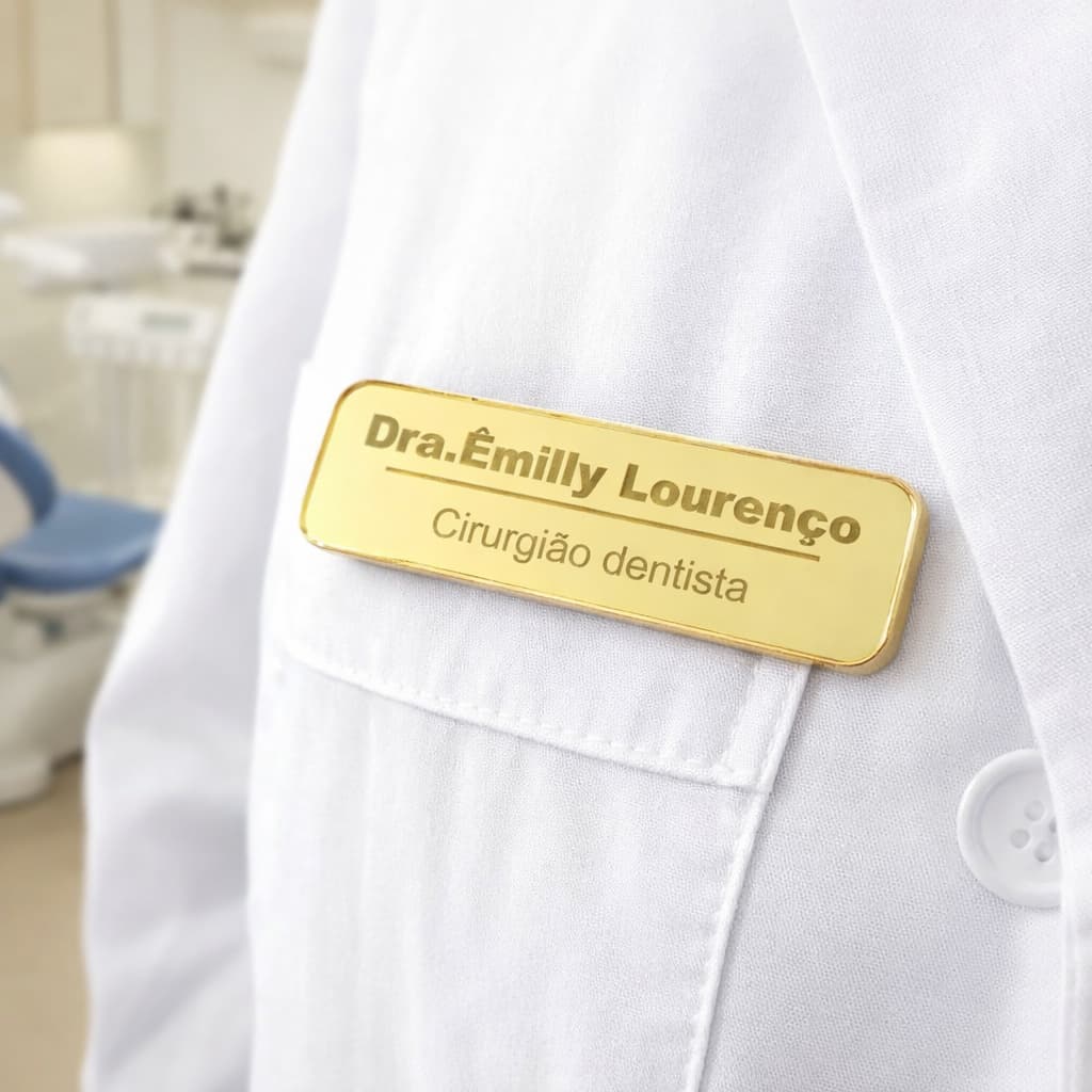 Broche Personalizado Magnético Personalizado Nome Profissão em Acrílico