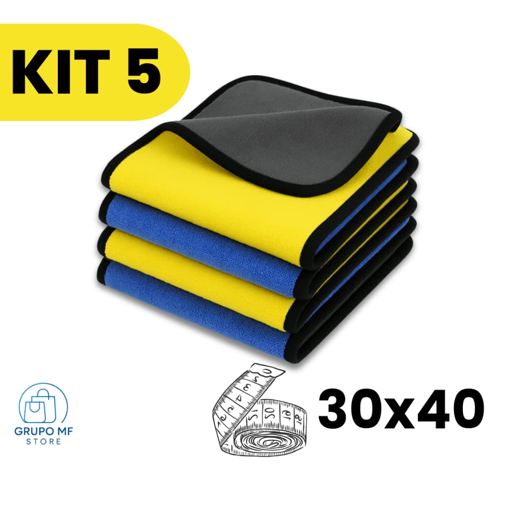 Pano Microfibra Flanela Automotiva Multiuso Dupla Face Alta Absorção