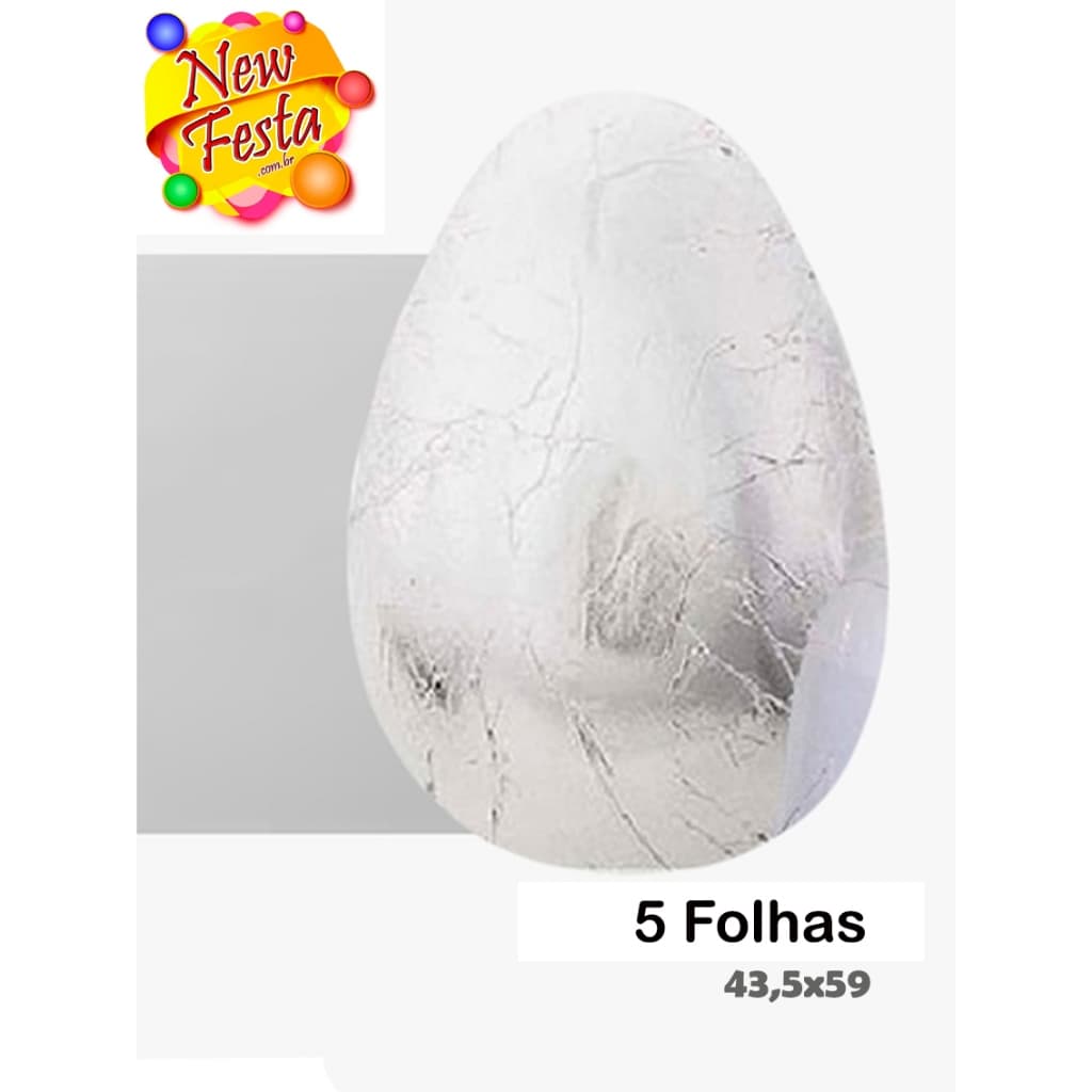 Folha Chumbo Prata 43,5x59cm - Para ovo de pascoa- Aluminio