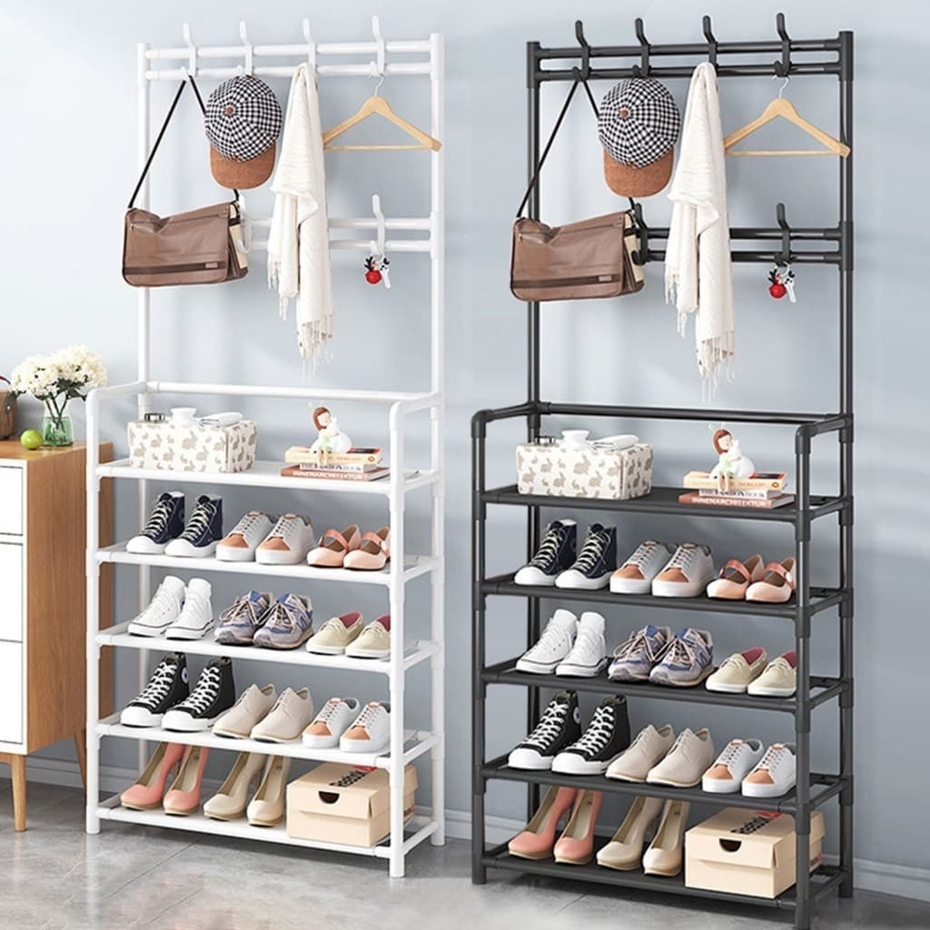 Arara 4/5 andar Sapateira Organizadora Cabideiro Suporte Multiuso Sapato Tenis Roupa Closet