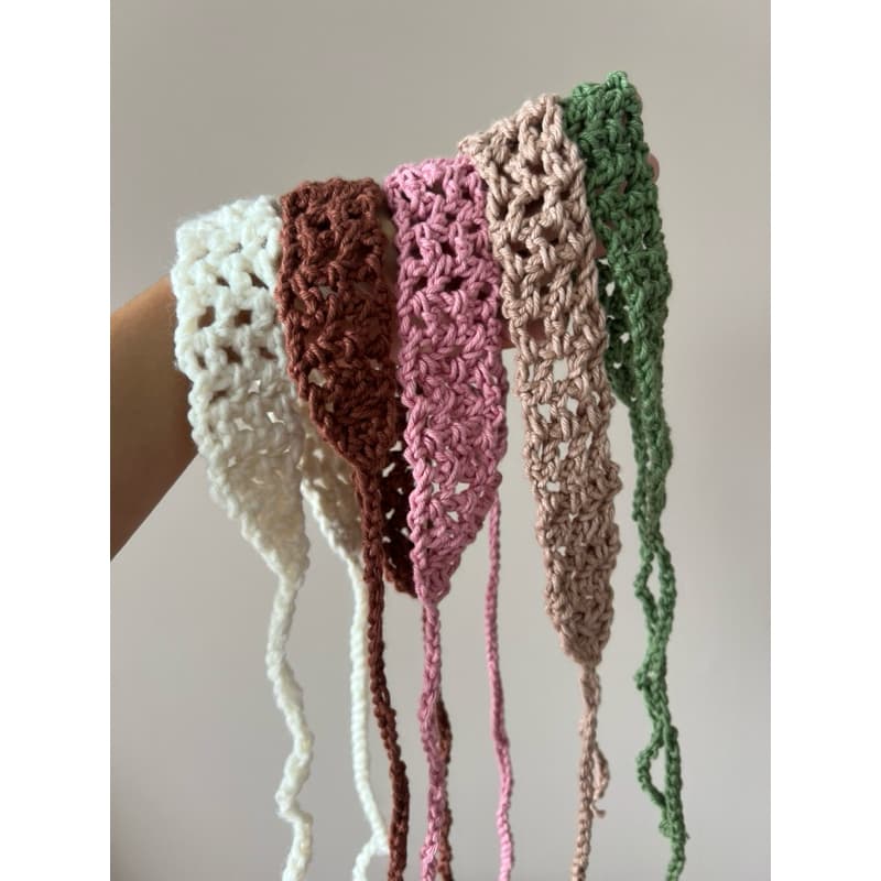Faixa Bandana de Crochê - Acessórios Femininos de Cabelo Verão Boho Tiara Headband Tendência 2026