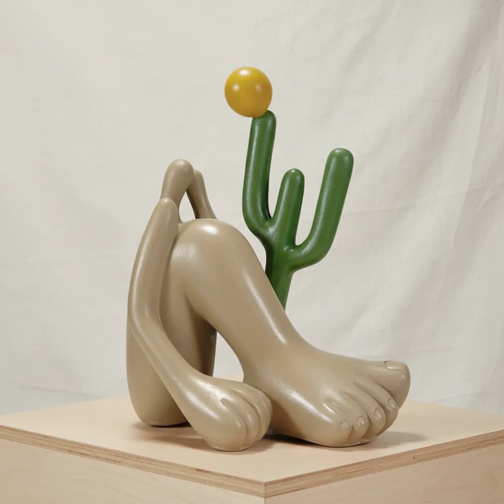 Estatueta Abaporu Decorativa – Arte Brasileira Inspirada em Tarsila do Amaral - Artesanal