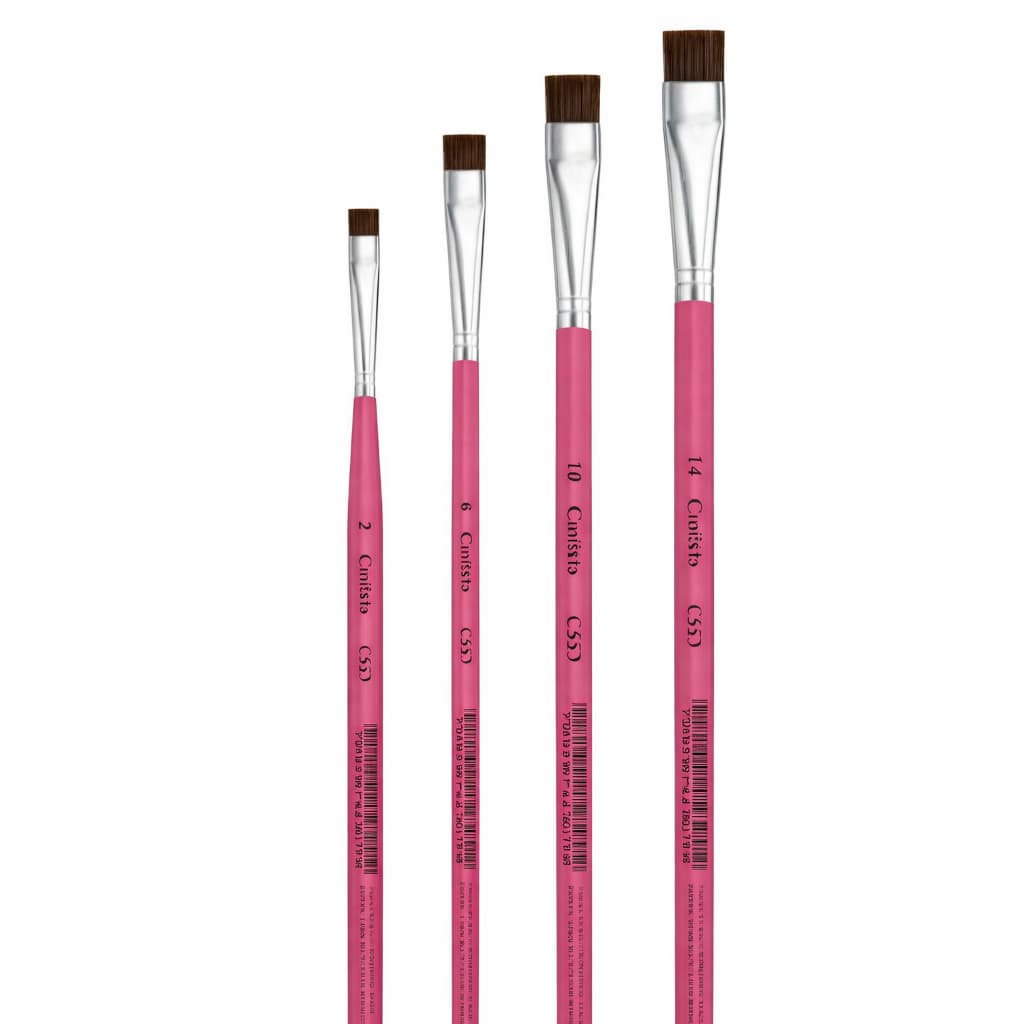 Pincel Artistico Chato Filamento Sintético Tipo Pelo de Orelha de Boi- Castelo