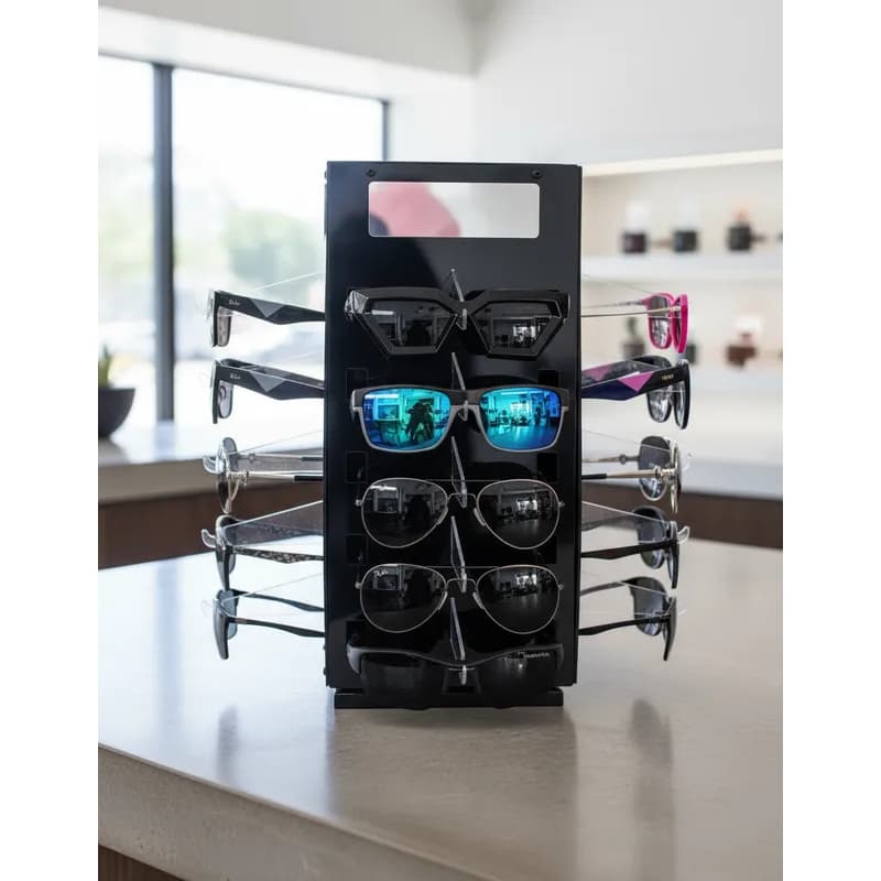 Expositor Óculos Giratório C/ Espelho Para 20 Óculos Ótica Preto PS